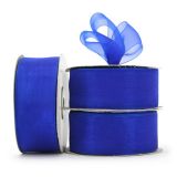 Organza Ribbon, Woven Edge - Royal Blue