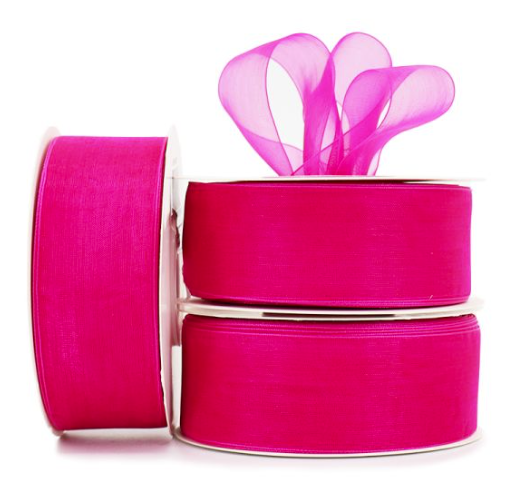 Organza Ribbon Roll - Bright Fuchsia