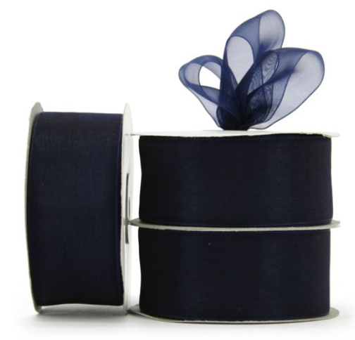 Organza Ribbon Roll - Navy Blue